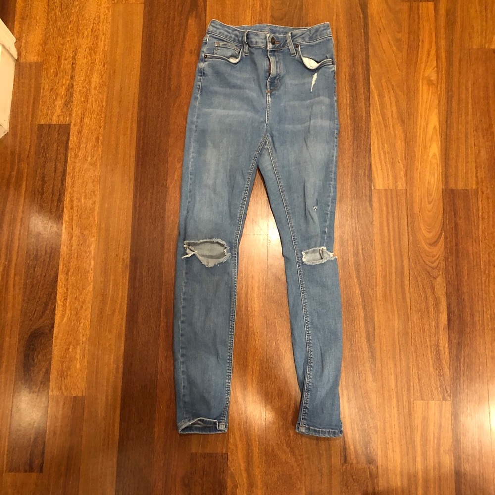 Topshop light wash skinny jeans